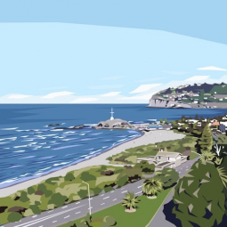 Sumner Beach & Cave Rock Christchurch Canvas Print  by Ira Mitchell